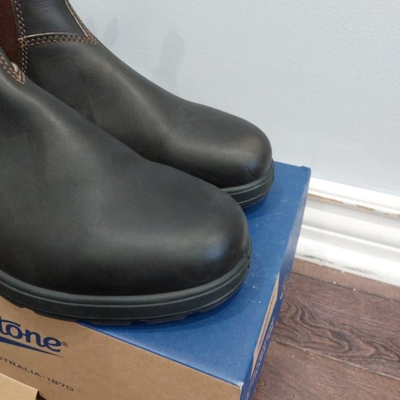 Blundstone 500 Elastic Sided V Cut Boots Stout Brown - Picture 3 of 10